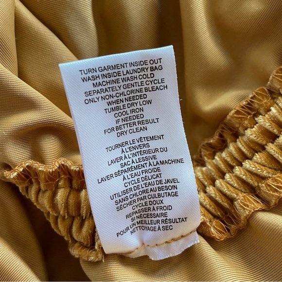 NWT House of Harlow 1960 Women’s Slinky Ruched Velvet Mini Dress Gold X-Small - Picture 14 of 14